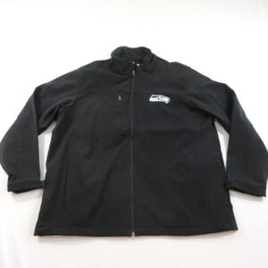 GIII Seattle Seahawks Lined Soft Shell Jacket NFL Black Zip Sz 2XL G-III
